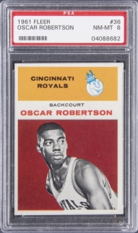 1961/62 Fleer #36 Oscar Robertson Rookie Card – PSA NM-MT 8